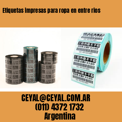 Etiquetas impresas para ropa en entre rios