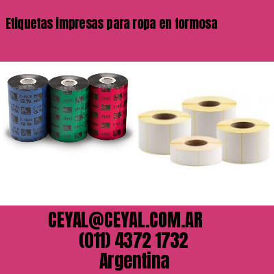 Etiquetas impresas para ropa en formosa