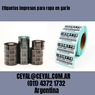 Etiquetas impresas para ropa en garín