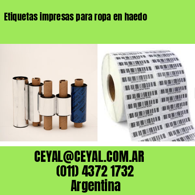 Etiquetas impresas para ropa en haedo