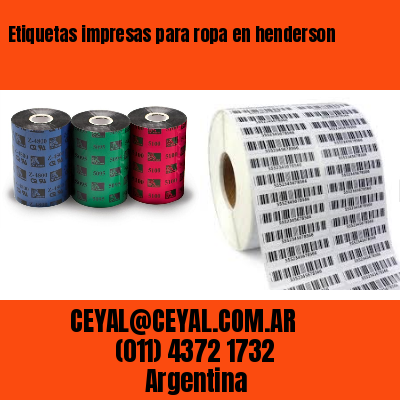 Etiquetas impresas para ropa en henderson