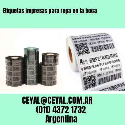 Etiquetas impresas para ropa en la boca