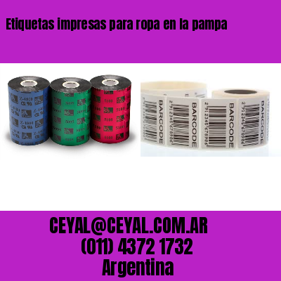 Etiquetas impresas para ropa en la pampa