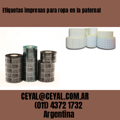 Etiquetas impresas para ropa en la paternal