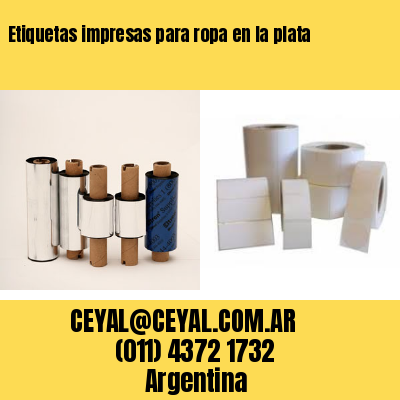 Etiquetas impresas para ropa en la plata