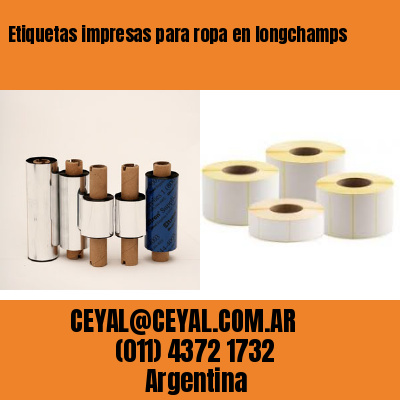 Etiquetas impresas para ropa en longchamps