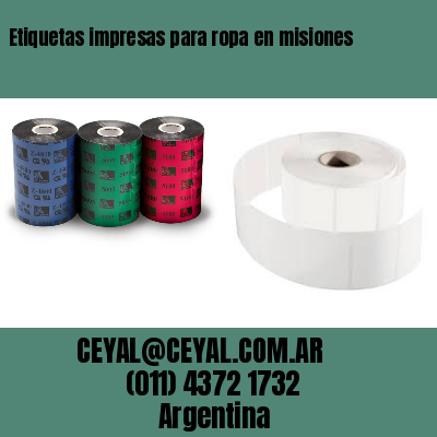 Etiquetas impresas para ropa en misiones