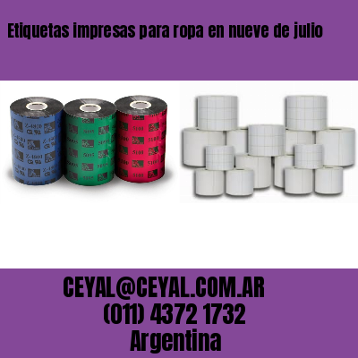 Etiquetas impresas para ropa en nueve de julio