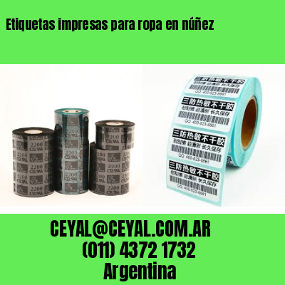 Etiquetas impresas para ropa en núñez