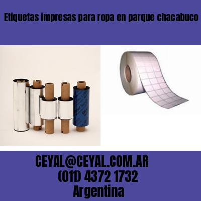 Etiquetas impresas para ropa en parque chacabuco