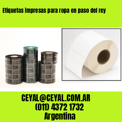 Etiquetas impresas para ropa en paso del rey