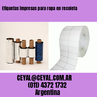 Etiquetas impresas para ropa en recoleta