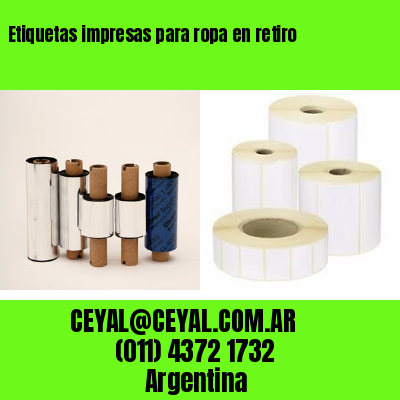 Etiquetas impresas para ropa en retiro