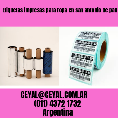 Etiquetas impresas para ropa en san antonio de padua
