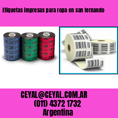 Etiquetas impresas para ropa en san fernando