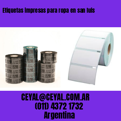 Etiquetas impresas para ropa en san luis