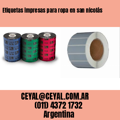 Etiquetas impresas para ropa en san nicolás