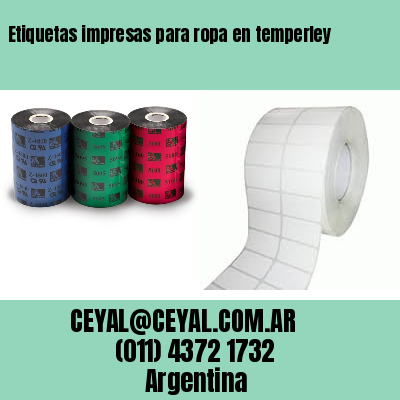 Etiquetas impresas para ropa en temperley