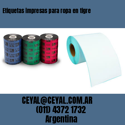 Etiquetas impresas para ropa en tigre