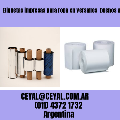 Etiquetas impresas para ropa en versalles  buenos aires