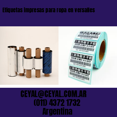Etiquetas impresas para ropa en versalles