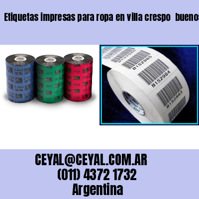 Etiquetas impresas para ropa en villa crespo  buenos aires