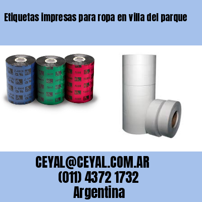 Etiquetas impresas para ropa en villa del parque