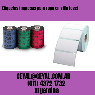 Etiquetas impresas para ropa en villa tesei