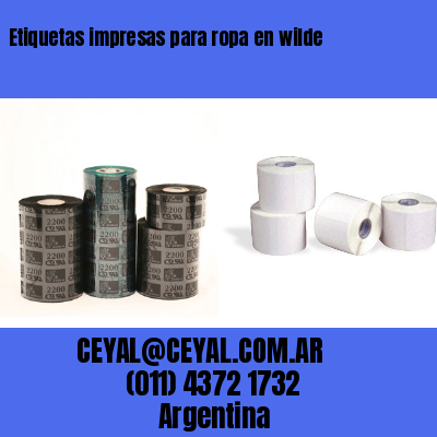 Etiquetas impresas para ropa en wilde