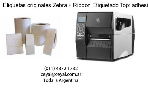 Etiquetas originales Zebra Ribbon Etiquetado Top: adhesivo ribbo