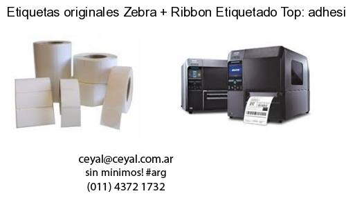 Etiquetas originales Zebra   Ribbon Etiquetado Top: adhesivo   ribbo