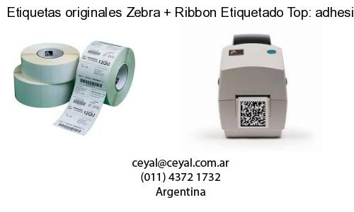 Etiquetas originales Zebra   Ribbon Etiquetado Top: adhesivo   ribbo