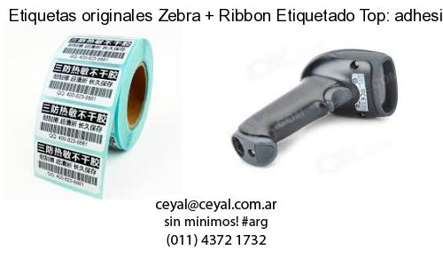 Etiquetas originales Zebra Ribbon Etiquetado Top: adhesivo ribbo