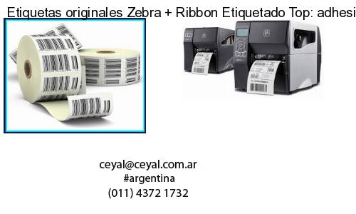 Etiquetas originales Zebra Ribbon Etiquetado Top: adhesivo ribbo
