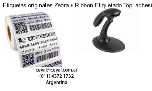 Etiquetas originales Zebra Ribbon Etiquetado Top: adhesivo ribbo