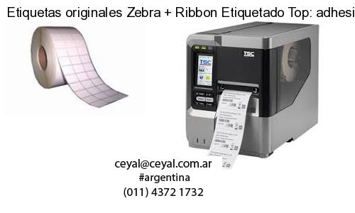 Etiquetas originales Zebra   Ribbon Etiquetado Top: adhesivo   ribbo