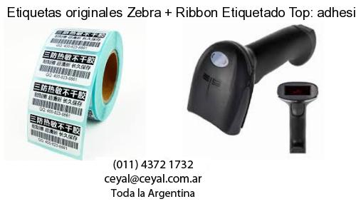 Etiquetas originales Zebra   Ribbon Etiquetado Top: adhesivo   ribbo