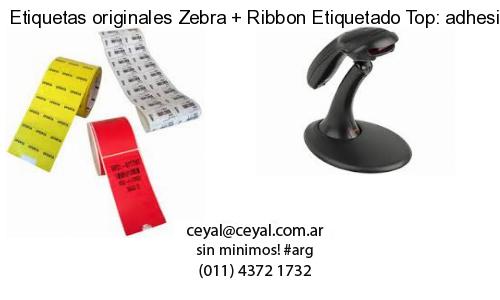 Etiquetas originales Zebra   Ribbon Etiquetado Top: adhesivo   ribbo
