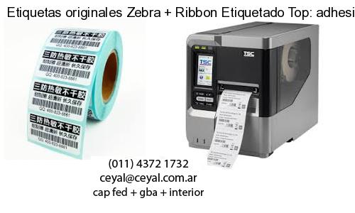 Etiquetas originales Zebra Ribbon Etiquetado Top: adhesivo ribbo