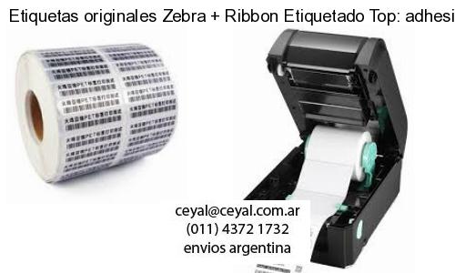 Etiquetas originales Zebra   Ribbon Etiquetado Top: adhesivo   ribbo