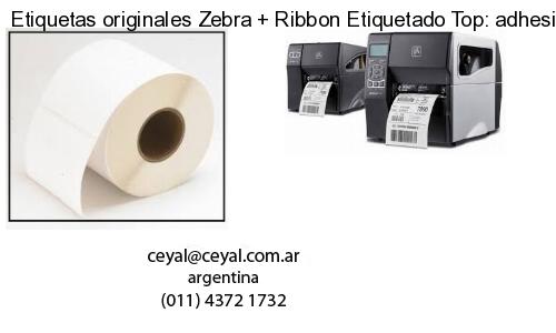 Etiquetas originales Zebra   Ribbon Etiquetado Top: adhesivo   ribbo
