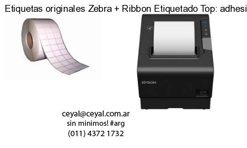 Etiquetas originales Zebra   Ribbon Etiquetado Top: adhesivo   ribbo