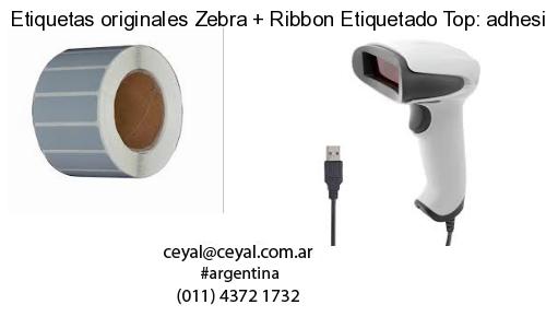 Etiquetas originales Zebra   Ribbon Etiquetado Top: adhesivo   ribbo