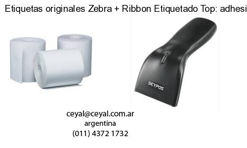 Etiquetas originales Zebra Ribbon Etiquetado Top: adhesivo ribbo