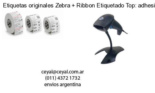 Etiquetas originales Zebra   Ribbon Etiquetado Top: adhesivo   ribbo