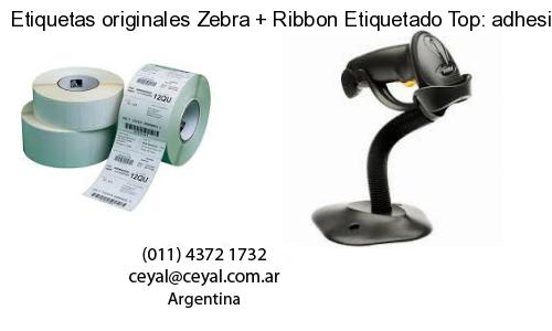 Etiquetas originales Zebra   Ribbon Etiquetado Top: adhesivo   ribbo
