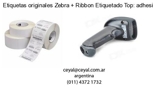 Etiquetas originales Zebra   Ribbon Etiquetado Top: adhesivo   ribbo