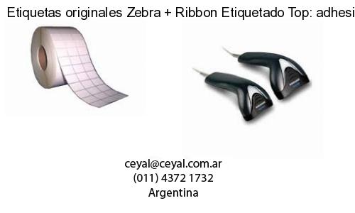Etiquetas originales Zebra   Ribbon Etiquetado Top: adhesivo   ribbo