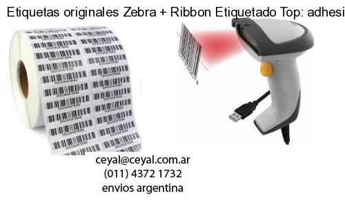 Etiquetas originales Zebra Ribbon Etiquetado Top: adhesivo ribbo