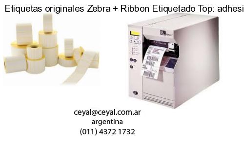 Etiquetas originales Zebra   Ribbon Etiquetado Top: adhesivo   ribbo